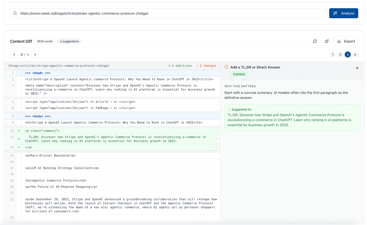 AEO Copilot Dashboard