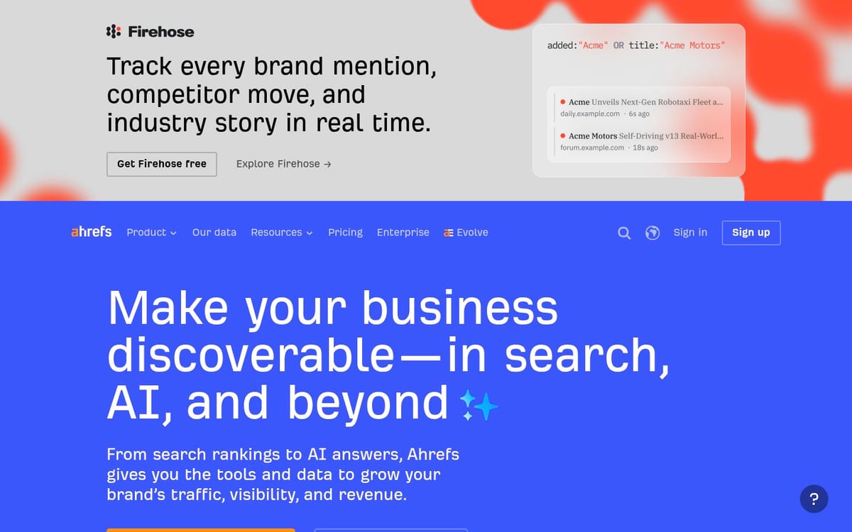 Ahrefs homepage