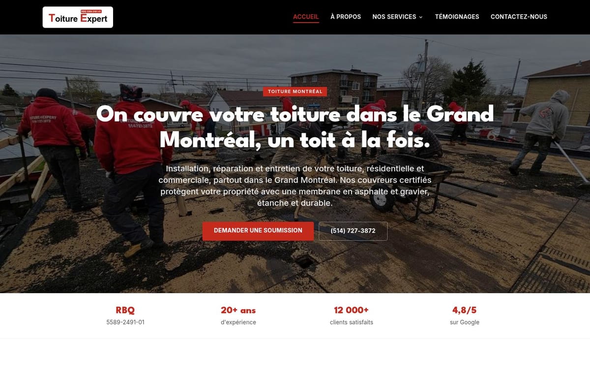 Toiture Expert homepage