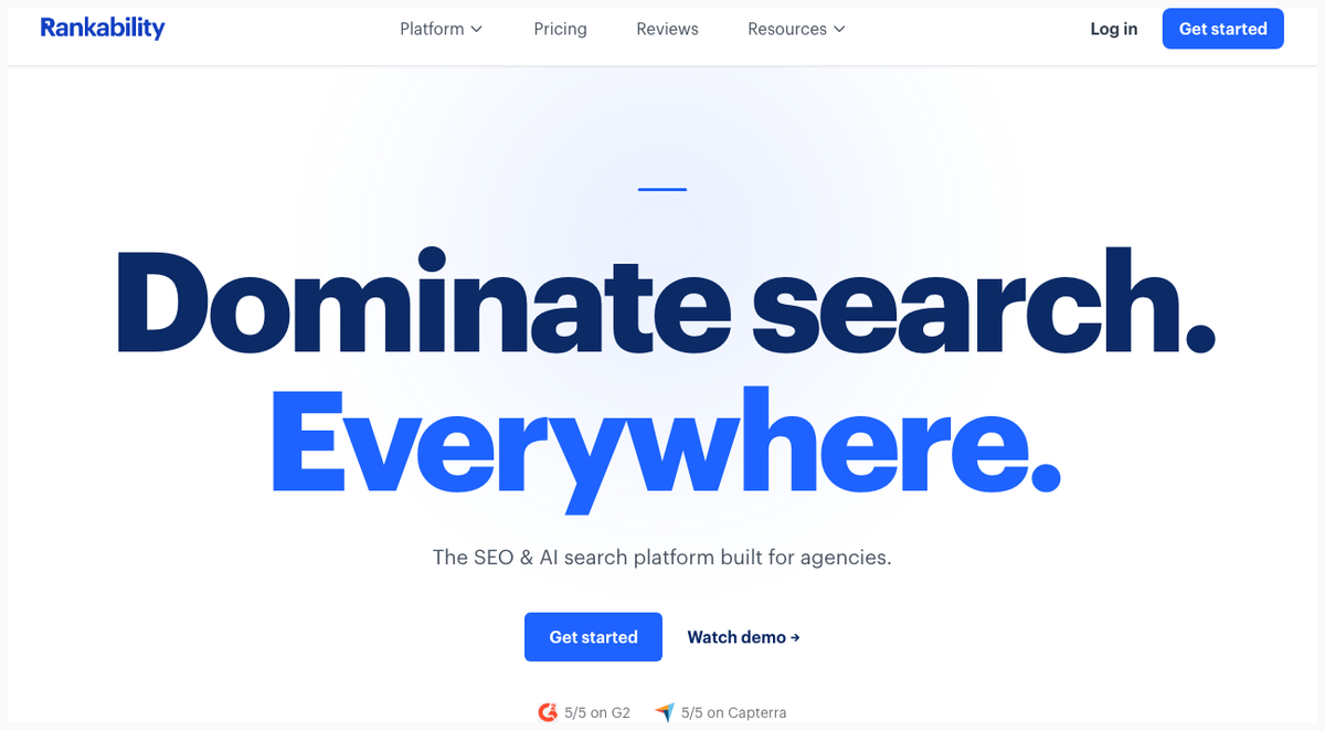 Rankability homepage