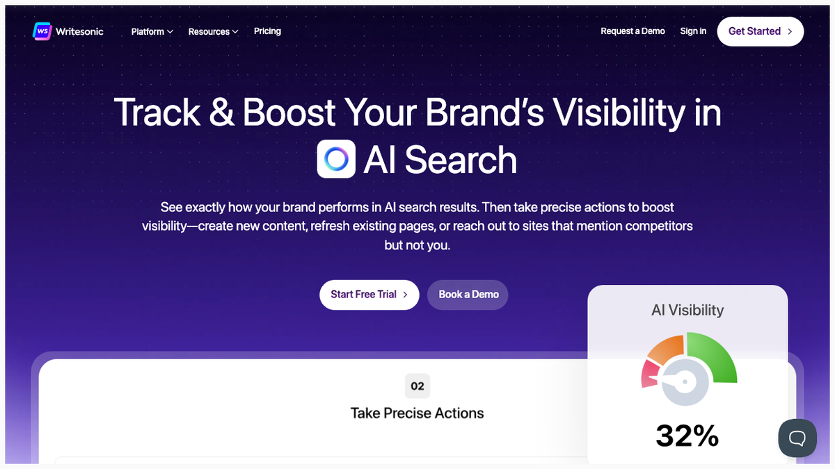 Writesonic homepage