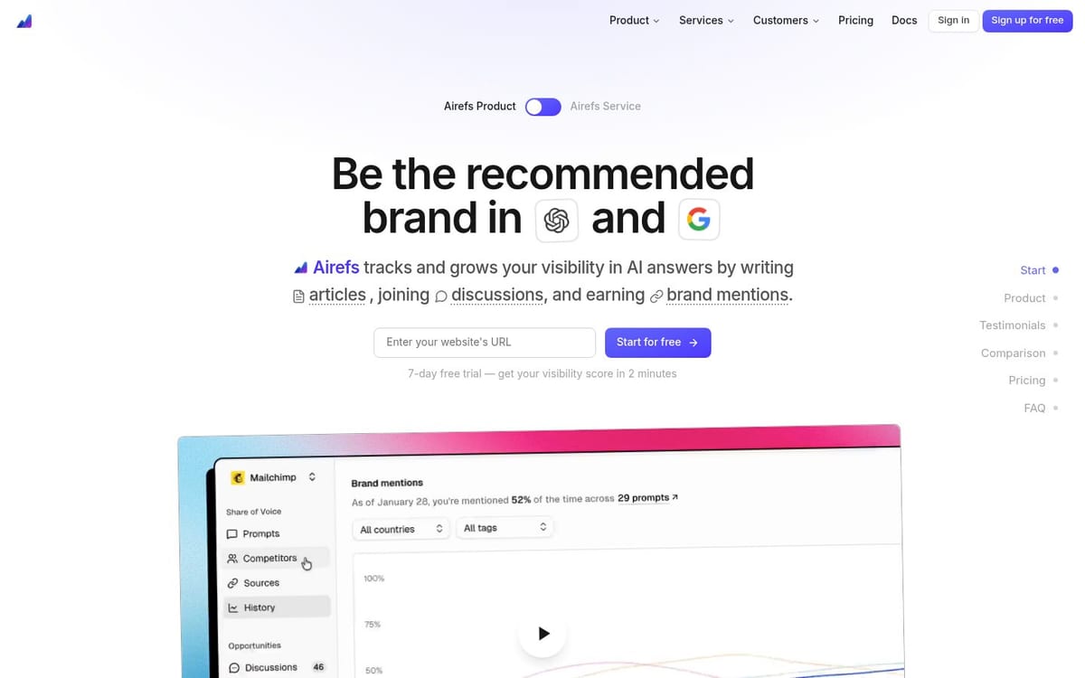 Airefs homepage