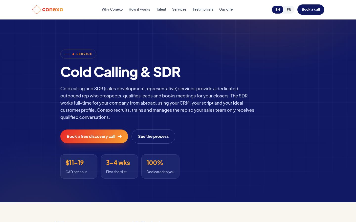 Service de prospection et SDR de Conexo