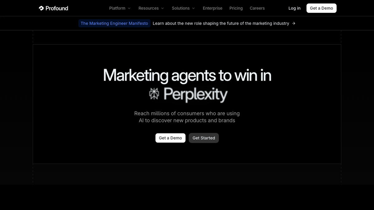 Profound homepage