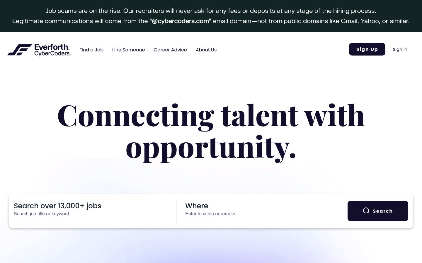 CyberCoders homepage
