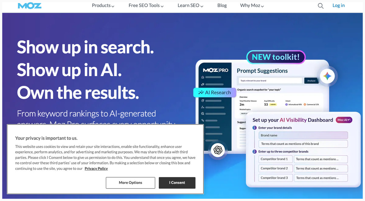 Moz Pro homepage