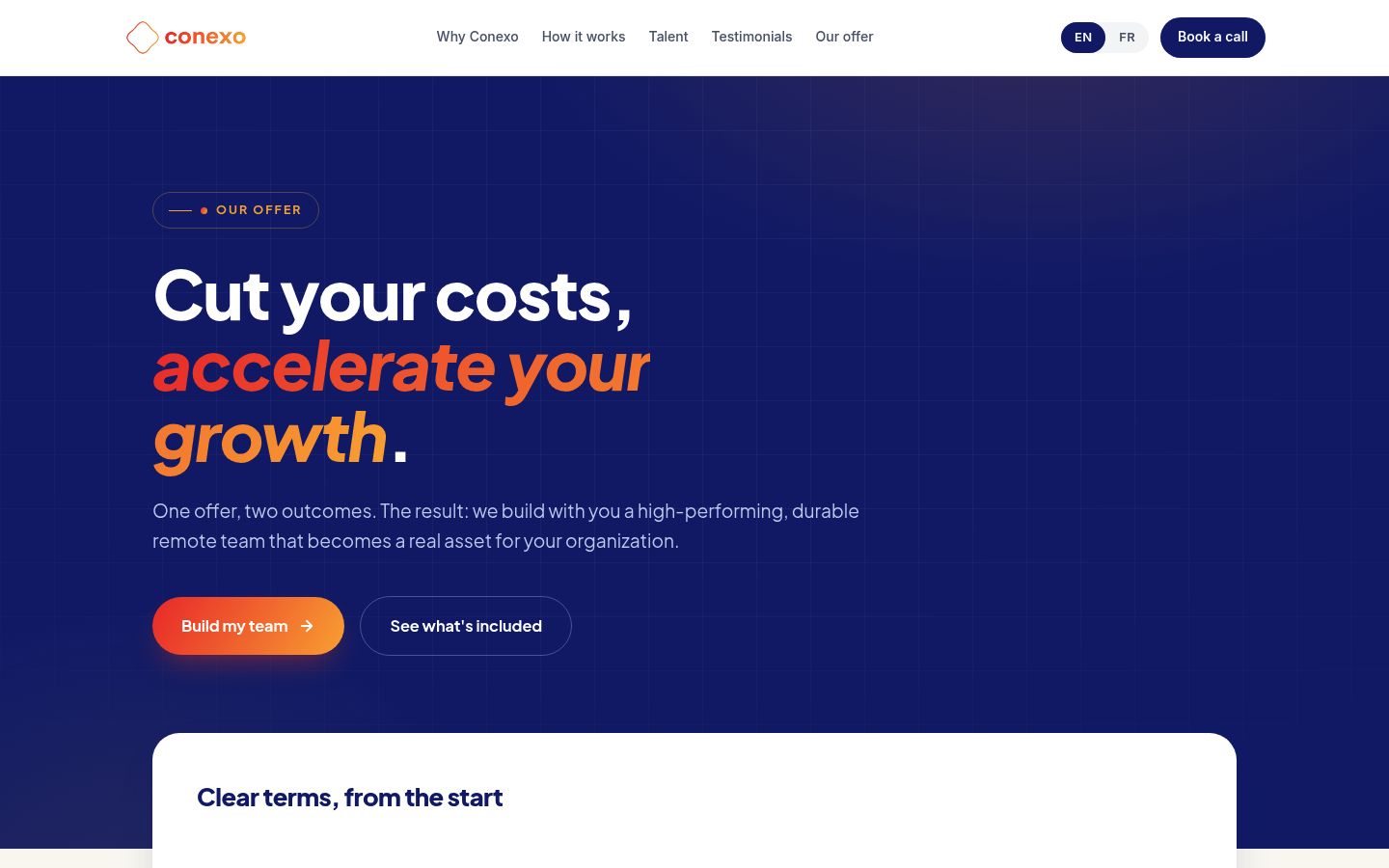 Conexo offer page