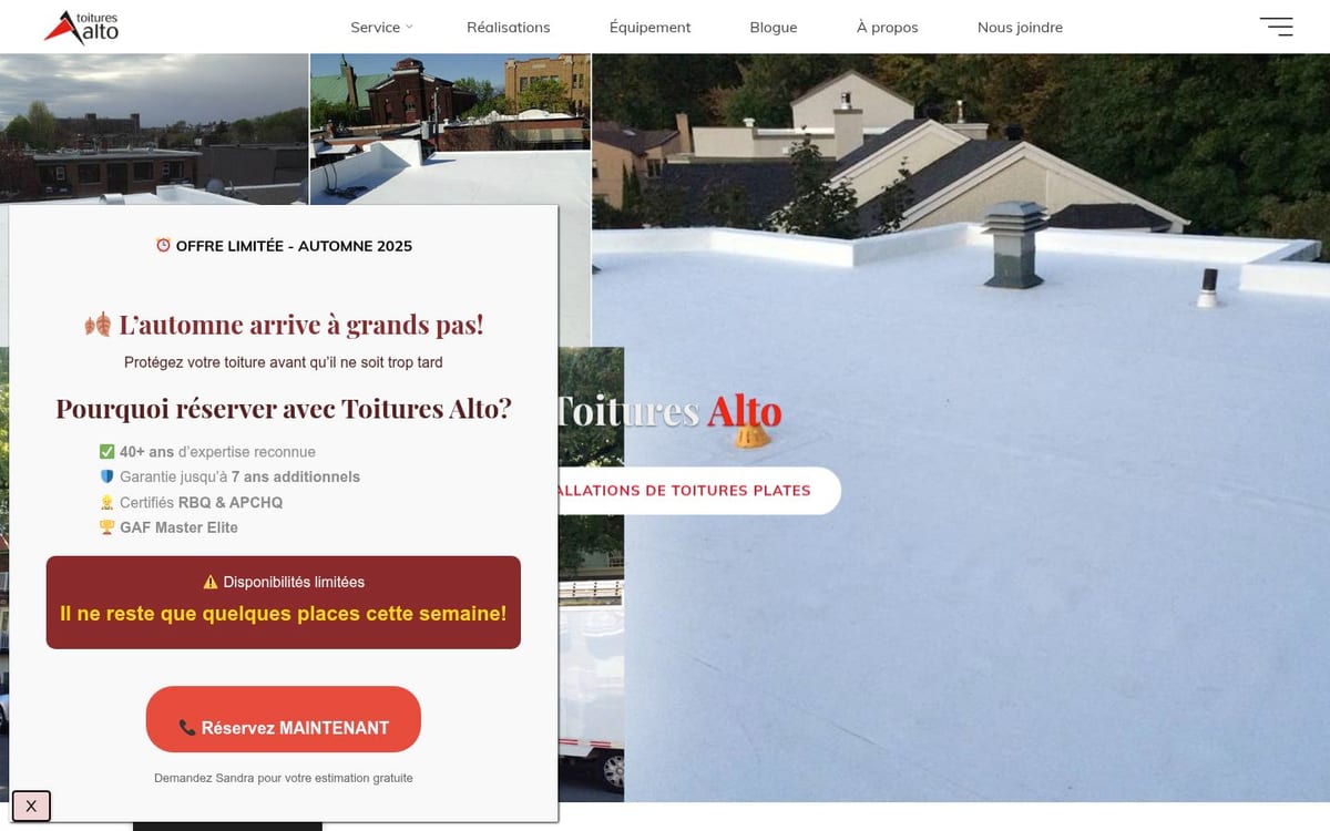 Toitures Alto homepage