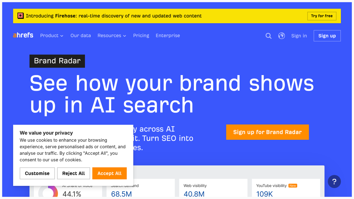 Ahrefs Brand Radar