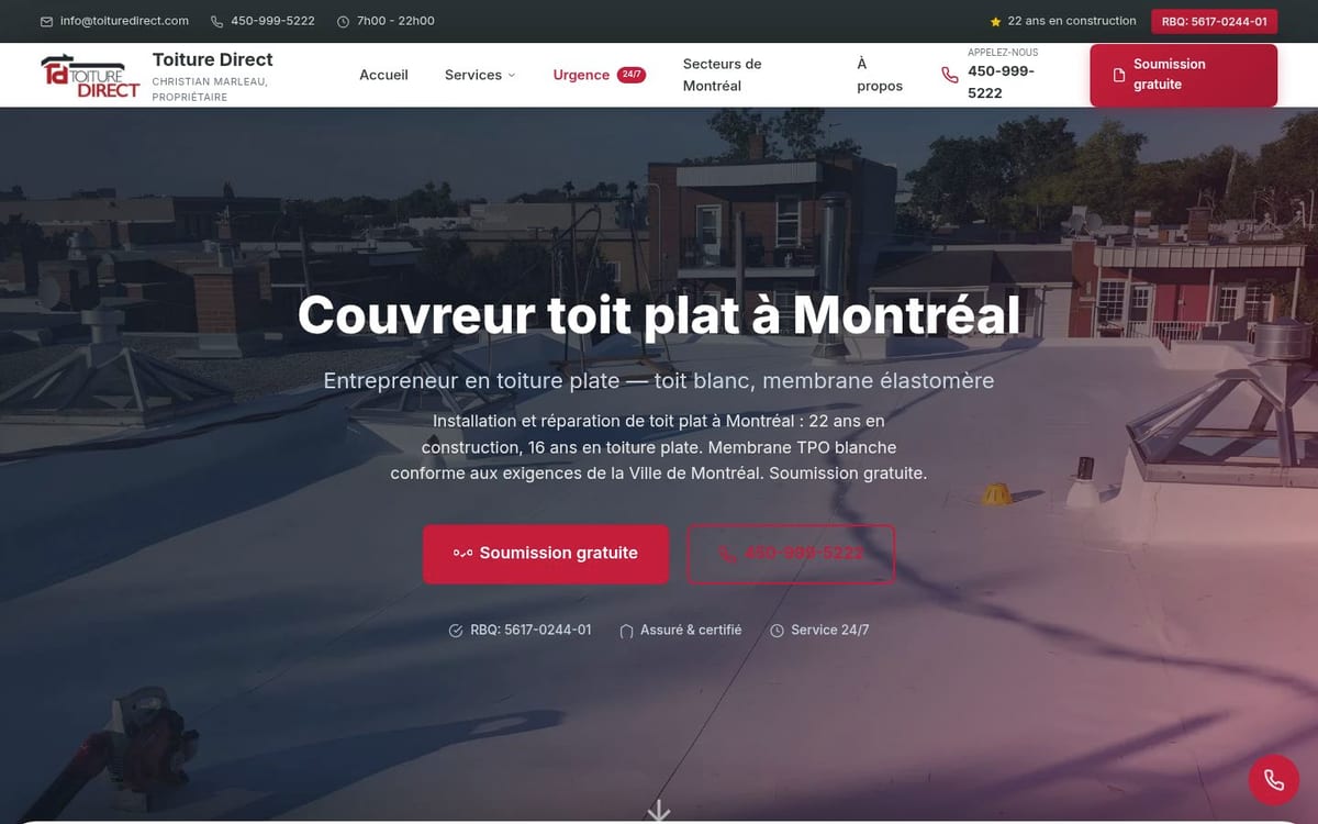 Toiture Direct homepage