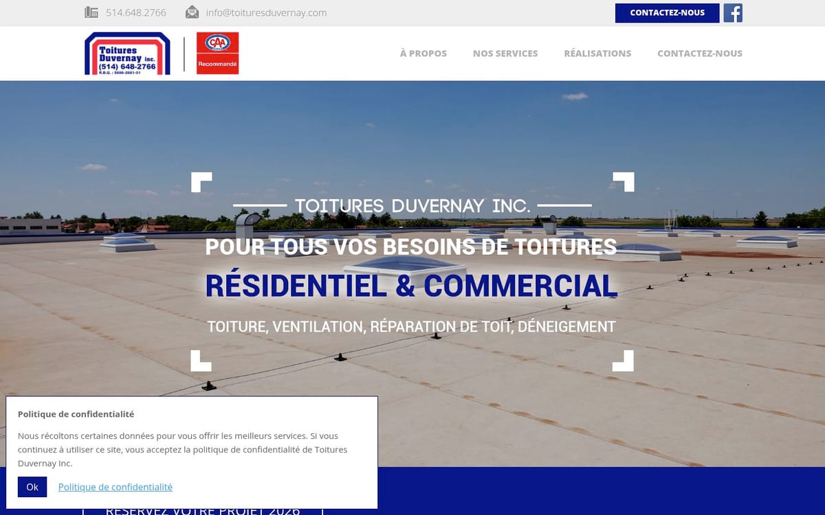 Toitures Duvernay homepage