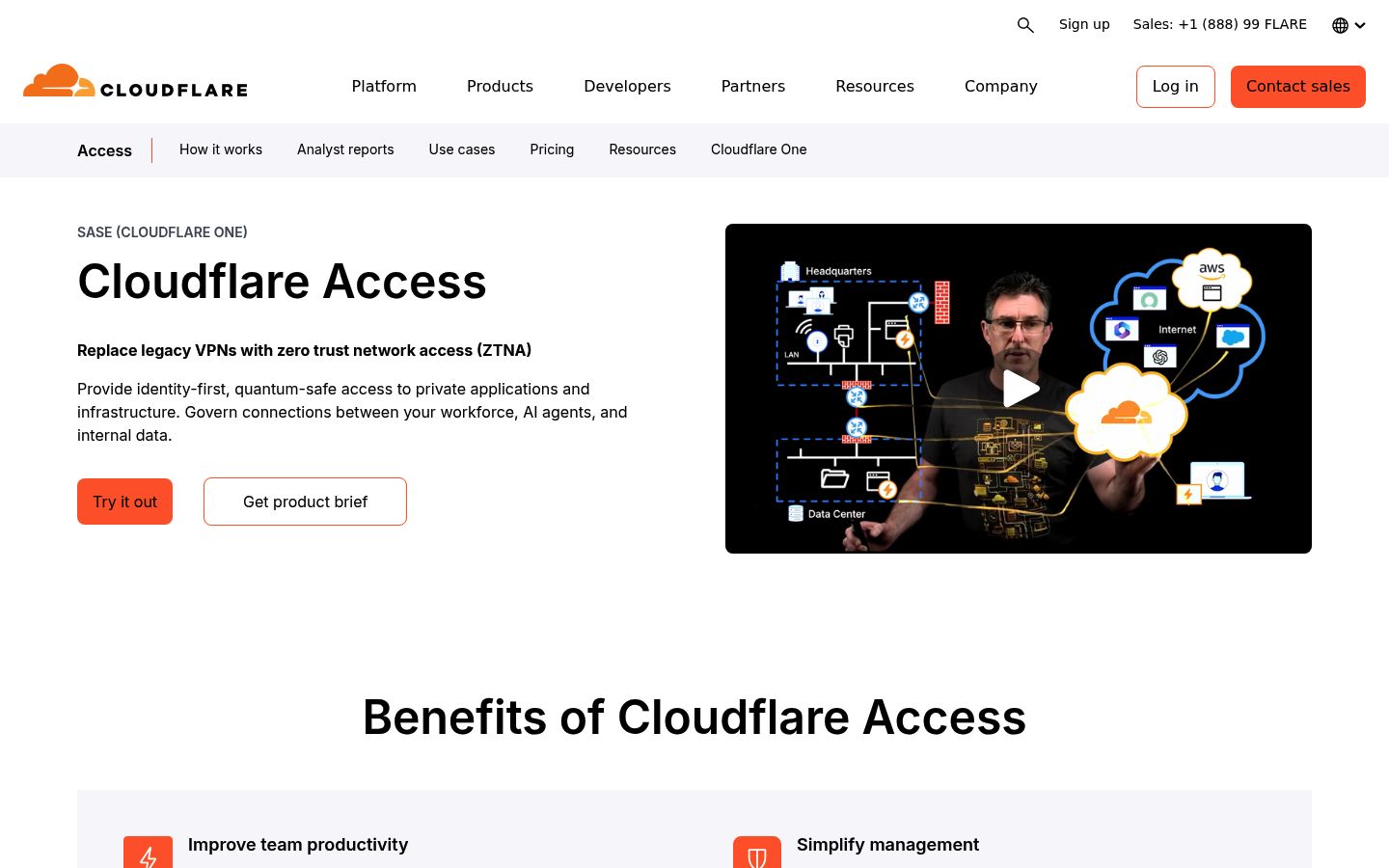 Cloudflare Access homepage