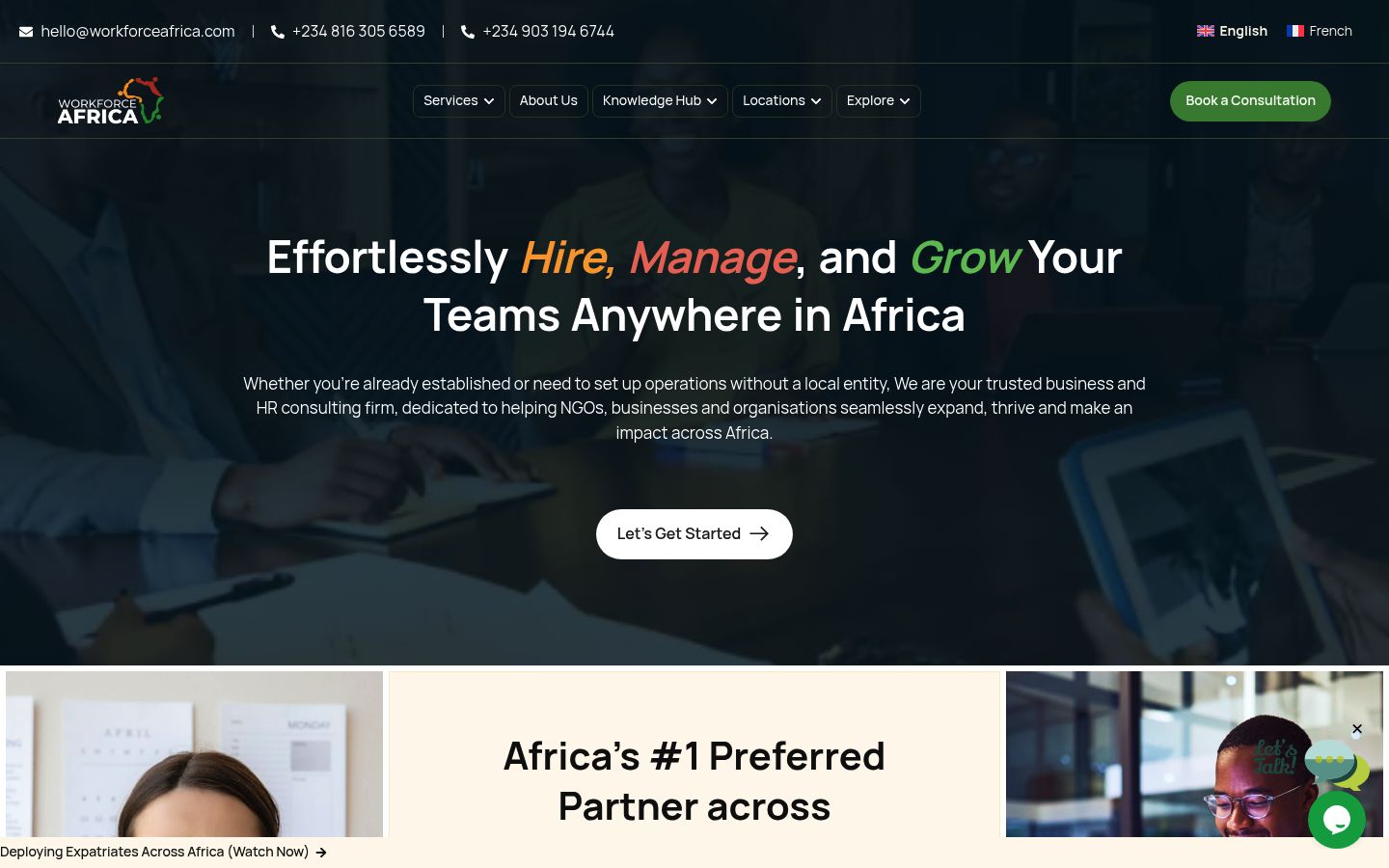 Workforce Africa homepage
