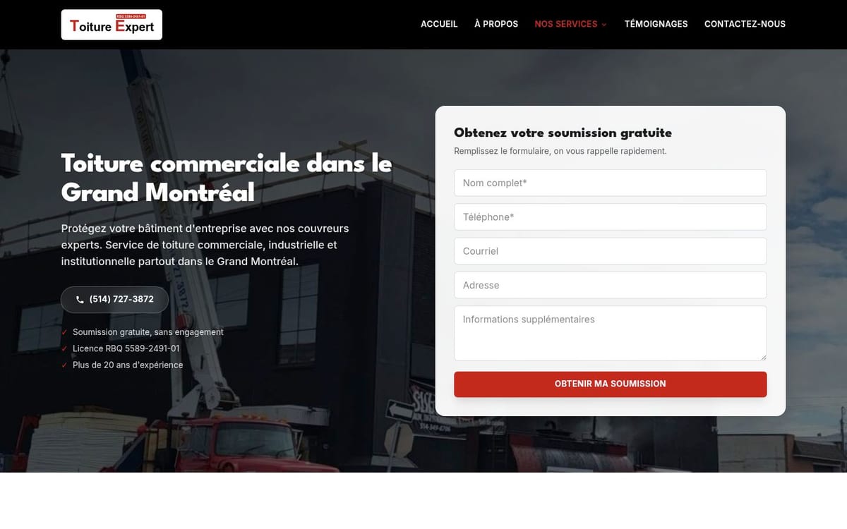 Toiture Expert homepage