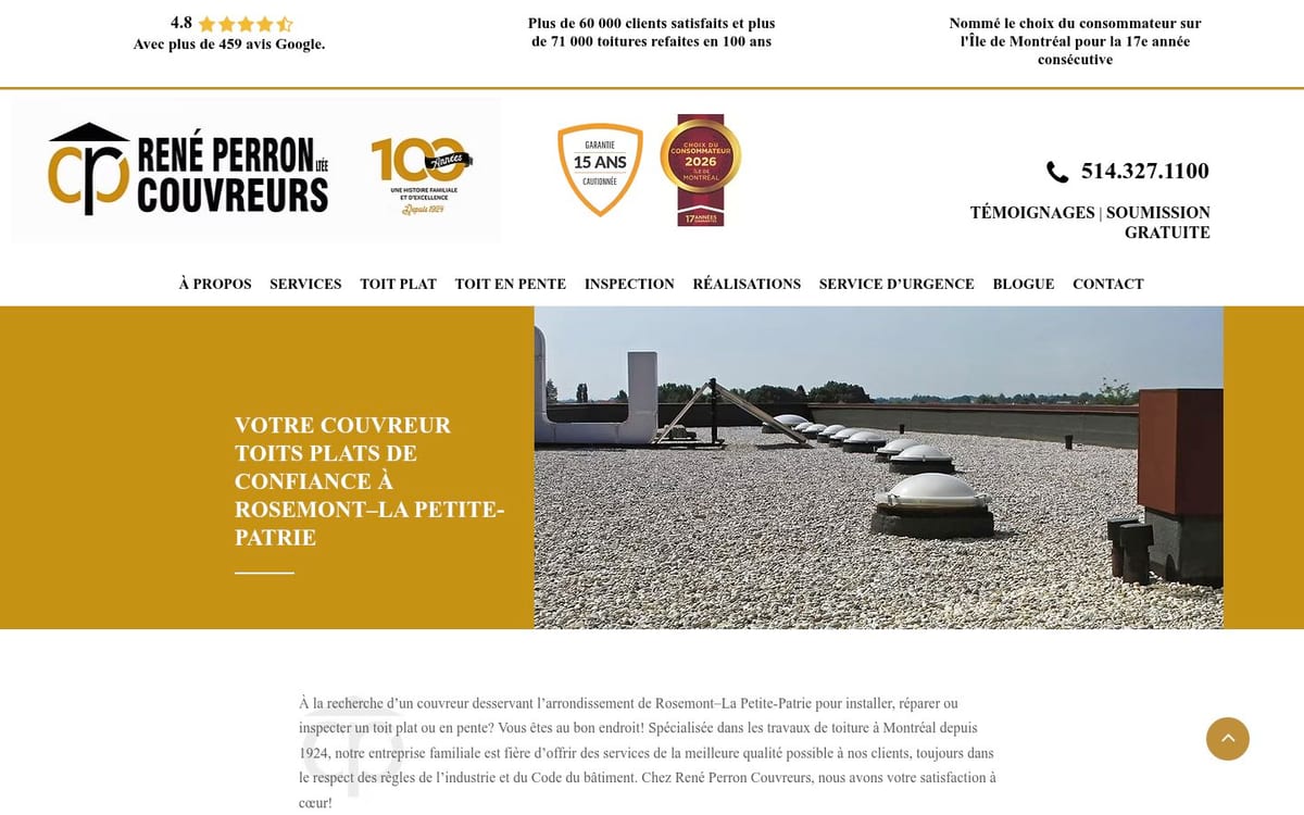 René Perron Couvreurs homepage