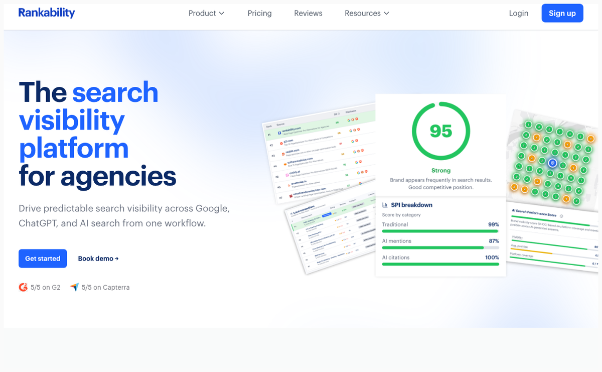 Rankability homepage