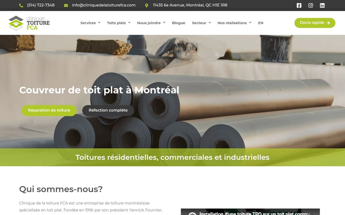 Clinique de la toiture FCA homepage