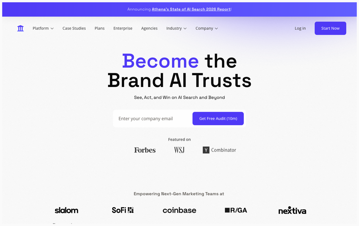 AthenaHQ homepage