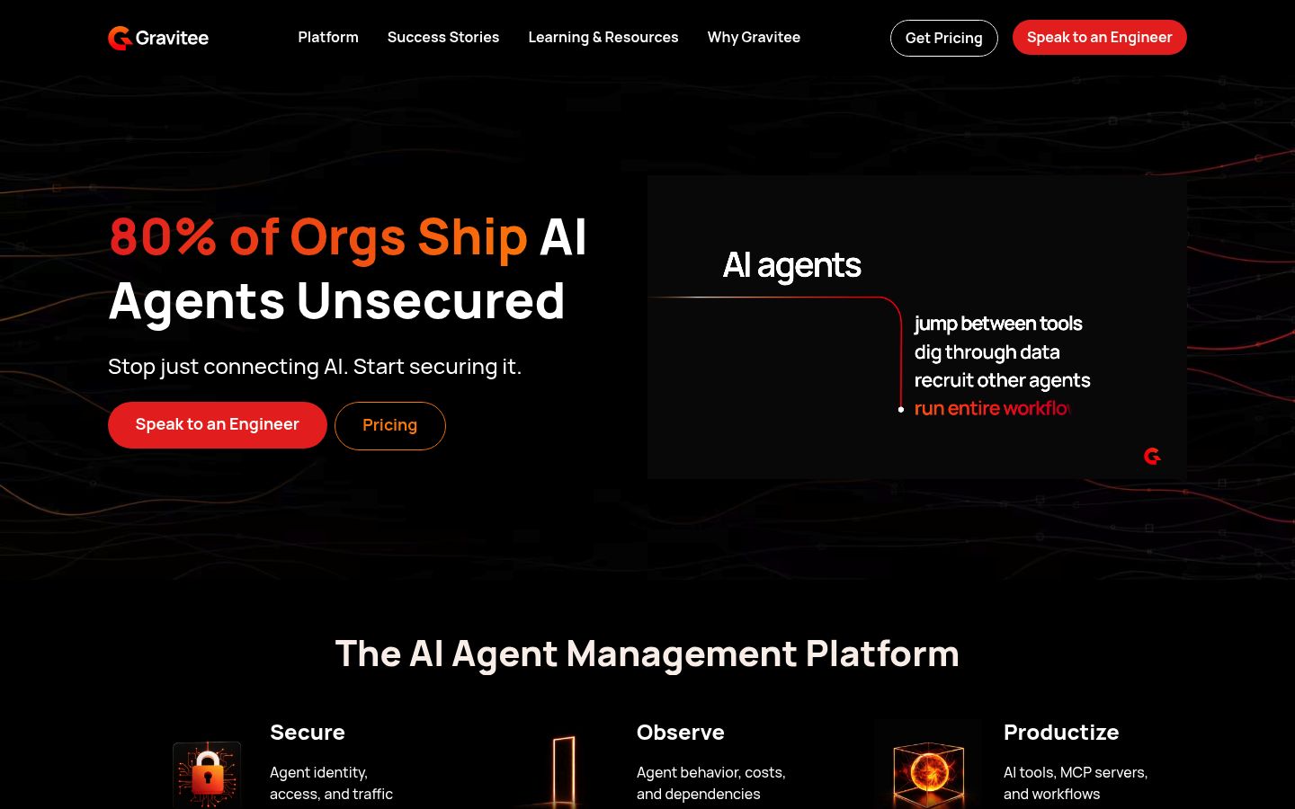 Gravitee homepage