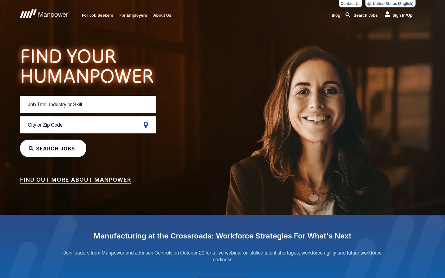 Page d'accueil de ManpowerGroup