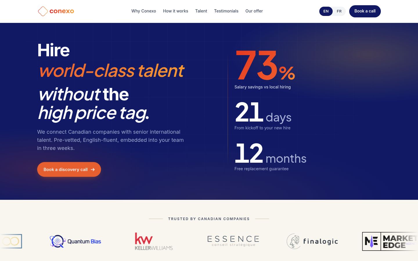 Conexo homepage