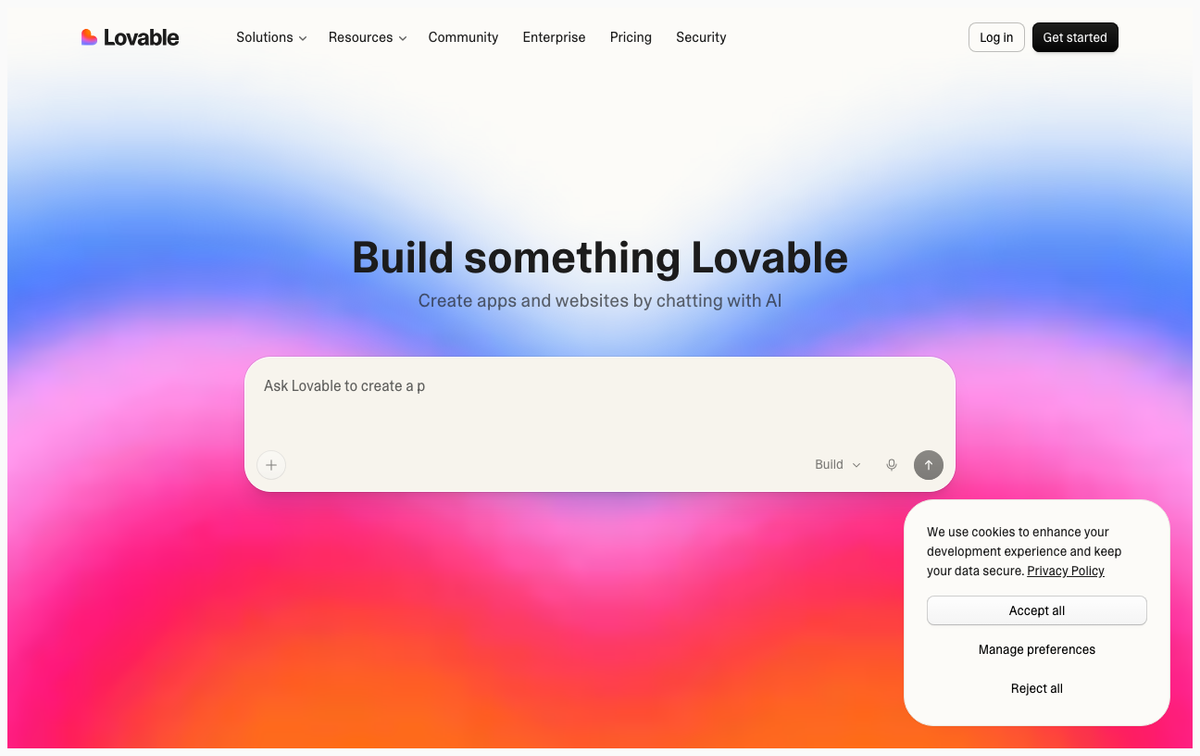 Lovable homepage