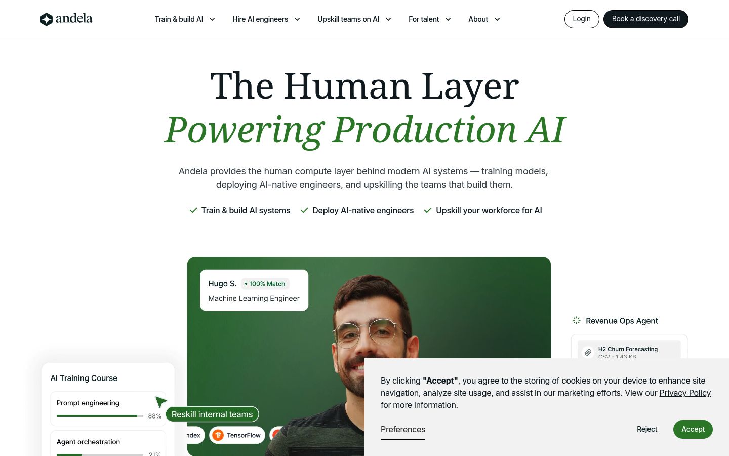 Andela homepage