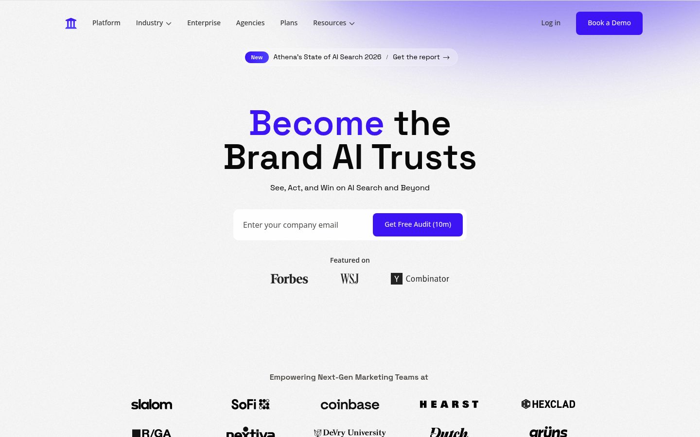 AthenaHQ homepage