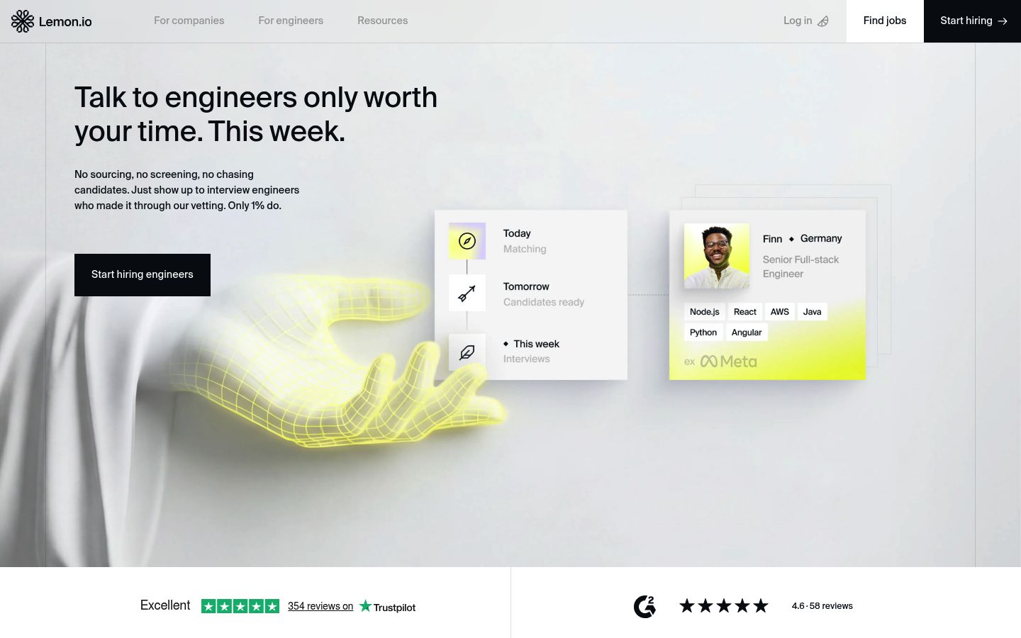 Lemon.io homepage
