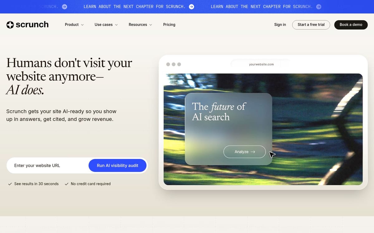 Scrunch homepage