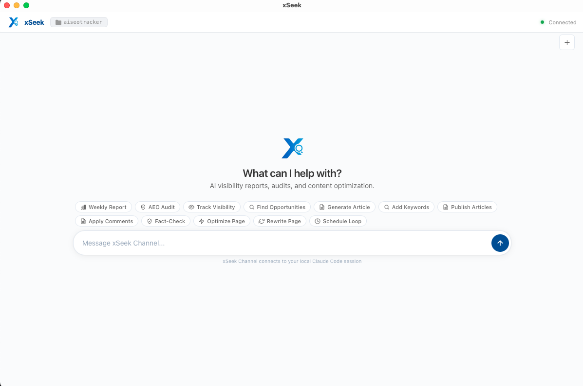 xSeek Desktop — AI search optimization and answer engine optimization app